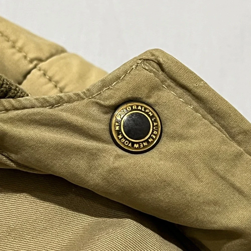 Vintage Polo Ralph Lauren Mens Khaki Quilted Body Warmer Gilet Puffer Vest Sz M